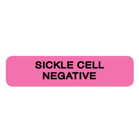 Nevs Label, Sickle Cell Negative 5/16" x 1-1/4" Flr Pink w/Black LBW-0011